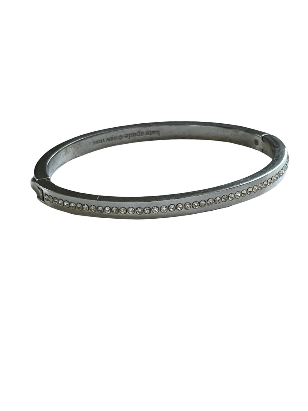 Kate Spade Ring It Up Pave Bangle Silver Tone CZ Cubic Zirconia - Picture 1 of 7